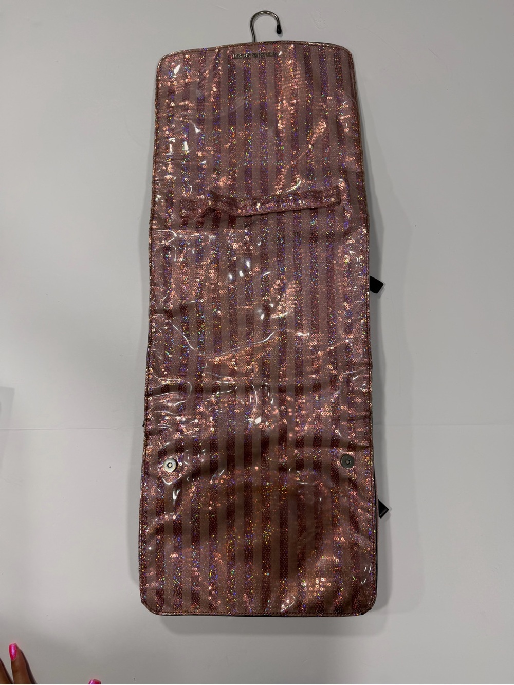 Sparkly Victoria's Secret makeup cosmetic bag